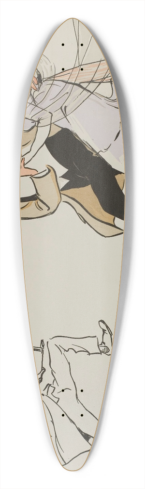 Georges Goursat (Sem) - La valse des roses ; M Raphael, Maurice Bertrand, Mathilde See ; Say 39.3 inch art pintail longboard deck