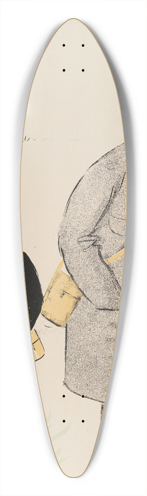 Georges Goursat (Sem) - Le jockey Edward Watkins, Michel Marghiloman et M. Gout 39.3 inch art pintail longboard deck