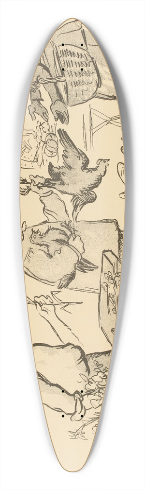 Georges Goursat (Sem) - Le march  Pure-plage 39.3 inch art pintail longboard deck