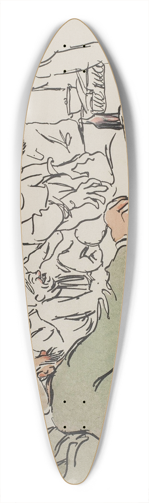 Georges Goursat (Sem) - Les territoriaux au repos 39.3 inch art pintail longboard deck