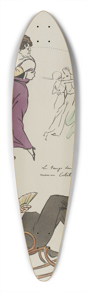 Georges Goursat (Sem) - Le tango de maman Colibri ; Henri Bataille, Mme de Bray, Melle Bady, Comte Hallez-Claparde 39.3 inch art pintail longboard deck