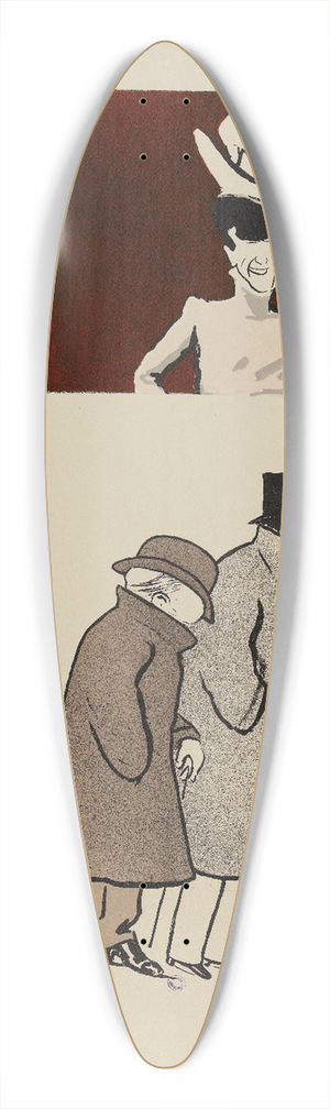 Georges Goursat (Sem) - Louise Balthy, Edmond Porgs, Giovani Boldini et le marquis Antoine de Gontaut-Biron 39.3 inch art pintail longboard deck