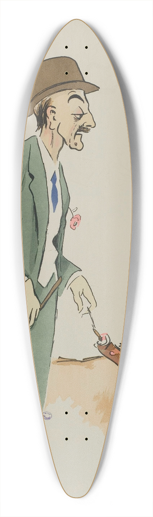 Georges Goursat (Sem) - Marcel Fouquier 39.3 inch art pintail longboard deck