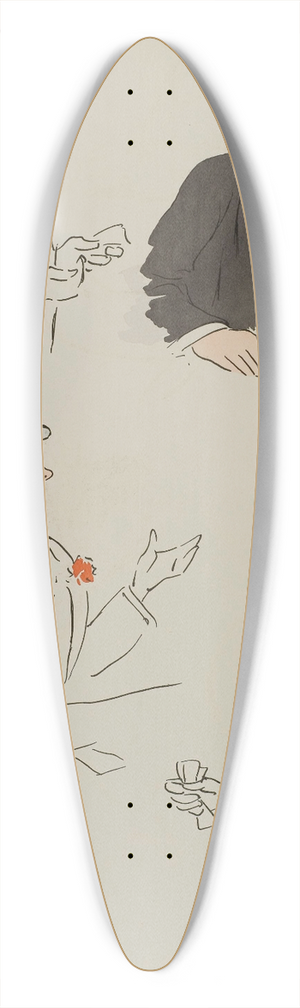 Georges Goursat (Sem) - M Mac Kee, inconnu, M Fischoff, M Goldschmidt, M Landau 39.3 inch art pintail longboard deck