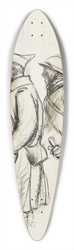 Georges Goursat (Sem) - Quatre soldats regardant les Croquis de guerre de Sem 39.3 inch art pintail longboard deck