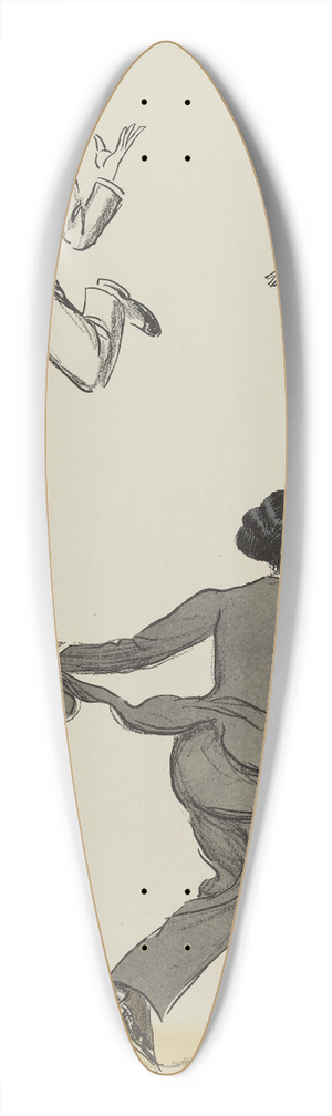 Georges Goursat (Sem) - Un homme, Gabriel Domergue, le prince de Kapurtala dansent 39.3 inch art pintail longboard deck