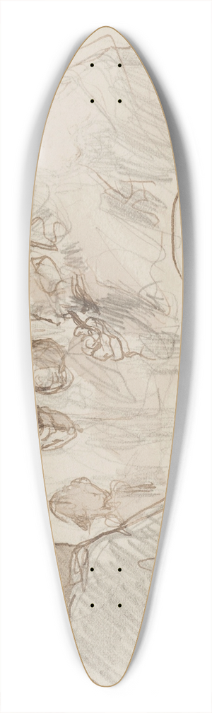 Georges Hugo - Huit personnes autour dune table 39.3 inch art pintail longboard deck