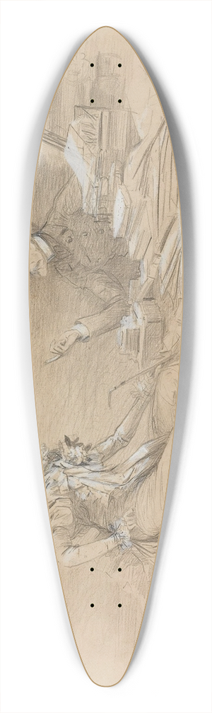 Georges Jules Victor Clairin - Scenesof Sarah Bernhardts life 39.3 inch art pintail longboard deck