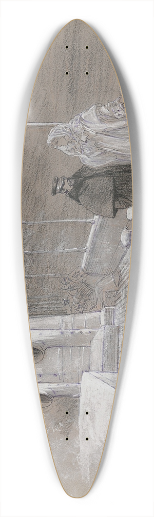 Georges Jules Victor Clairin - Scenesof Sarah Bernhardts life 39.3 inch art pintail longboard deck