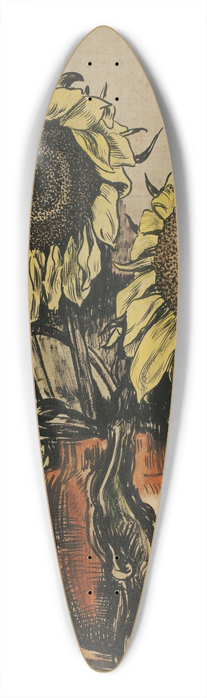 Georges Lemmen - Sunflowers 39.3 inch art pintail longboard deck