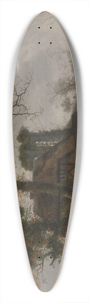 George Smith - Winter landscape 39.3 inch art pintail longboard deck