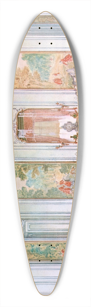 Georges Rmon - Salon Louis XV, peint en gris vert. 39.3 inch art pintail longboard deck Georges Rmon - Salon Louis XV, peint en gris vert. 39.3 inch art pintail longboard deck
