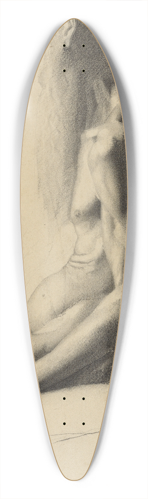 Georges Seurat - Nude Study of an Old Man 39.3 inch art pintail longboard deck