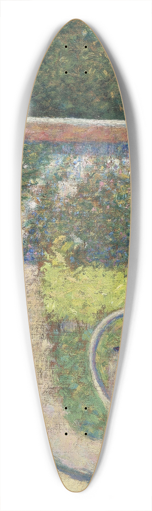 Georges Seurat - The Watering Can  Garden at Le Raincy 39.3 inch art pintail longboard deck