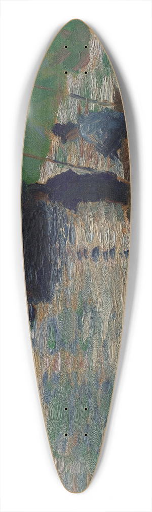 Georges Seurat - View of the Seine 39.3 inch art pintail longboard deck