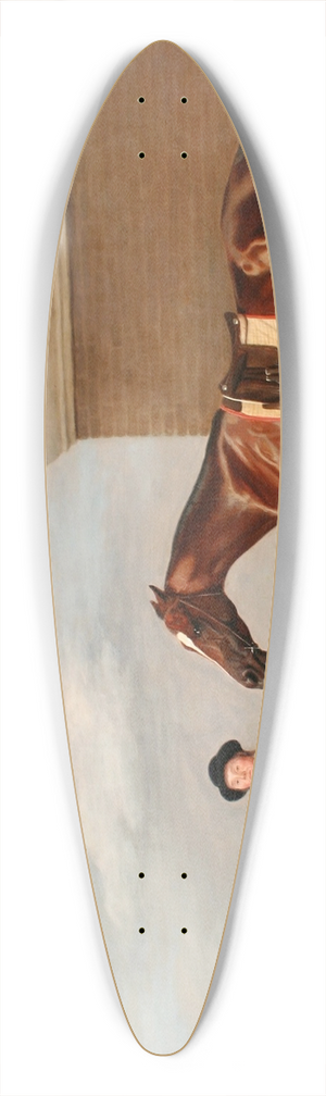George Stubbs - Firetail with his Trainer by the Rubbing-Down House on Newmarket Heath 39.3 inch art pintail longboard deck George Stubbs - Firetail with his Trainer by the Rubbing-Down House on Newmarket Heath 39.3 inch art pintail longboard deck