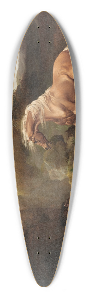 George Stubbs - Horse Frightened by a Lion 39.3 inch art pintail longboard deck