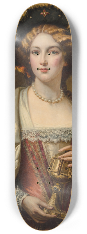 Cesare Auguste Detti - Portrait of a noblewoman 8.25 inch art skate deck