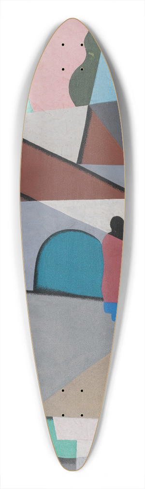 Georges Valmier - Le Village 39.3 inch art pintail longboard deck