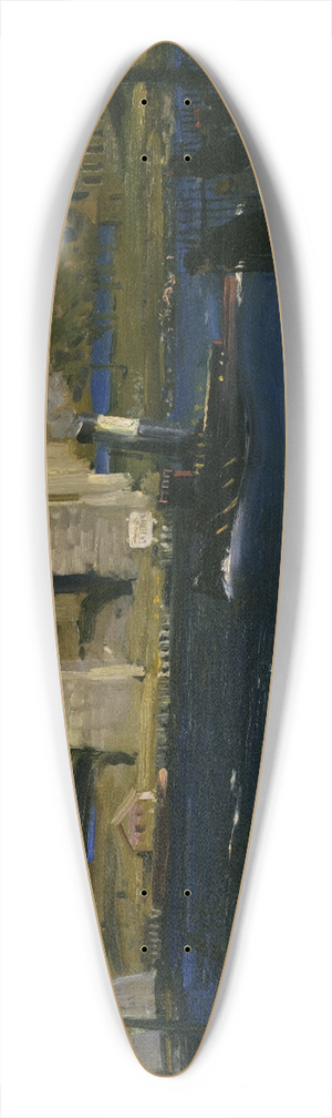 George Wesley Bellows - Bridge, Blackwells Island 39.3 inch art pintail longboard deck