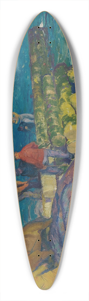 George Wesley Bellows - Dock Builders 39.3 inch art pintail longboard deck
