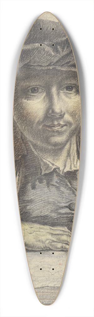 Georg Friedrich Schmidt - Self-Portrait Sketching 39.3 inch art pintail longboard deck