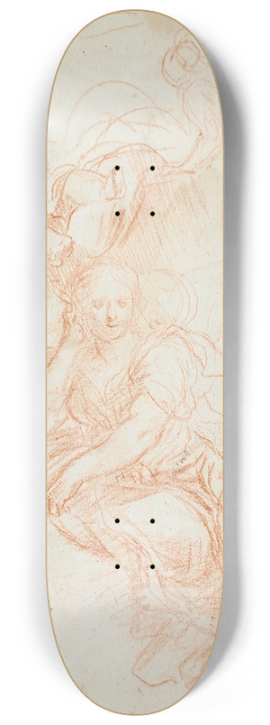 Cesare Gennari - Study of a Seated Woman 8.25 inch art skate deck