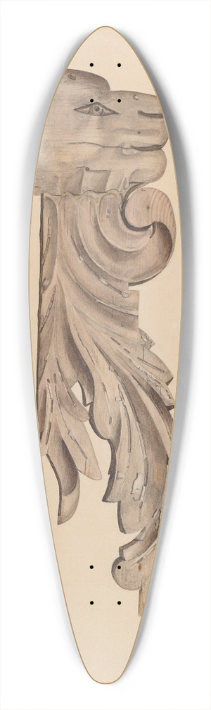 Gerard Barnett - Wood Carving  Profile Face 39.3 inch art pintail longboard deck