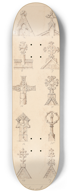 C. Hacker - Crosses on Gables 8.25 inch art skate deck