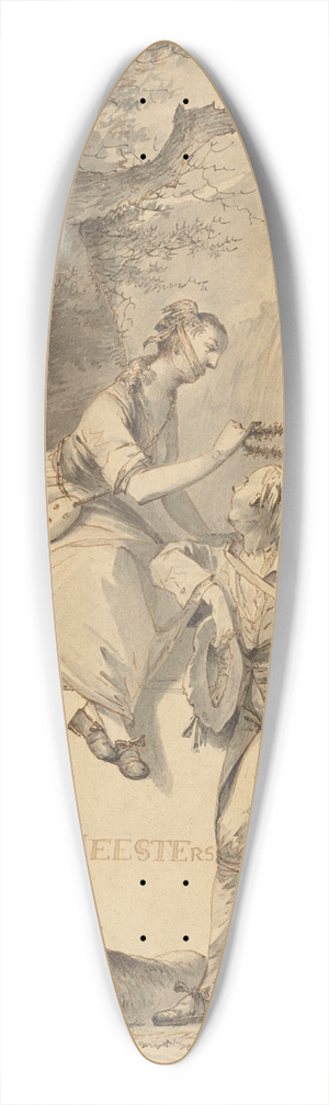 Gerard van Nijmegen - Allegory of Painting and Drawing 39.3 inch art pintail longboard deck