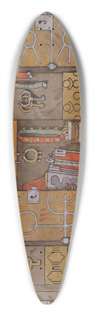 Gerhard Munthe - smund bringing Home Silver and Gold 39.3 inch art pintail longboard deck