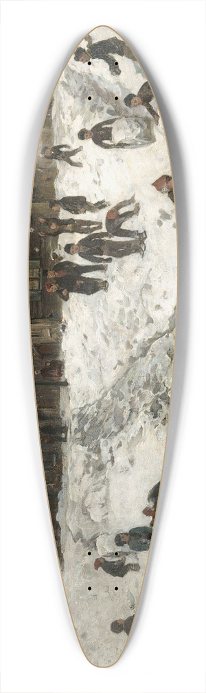 Gerhard Munthe - Throwing Snowballs 39.3 inch art pintail longboard deck