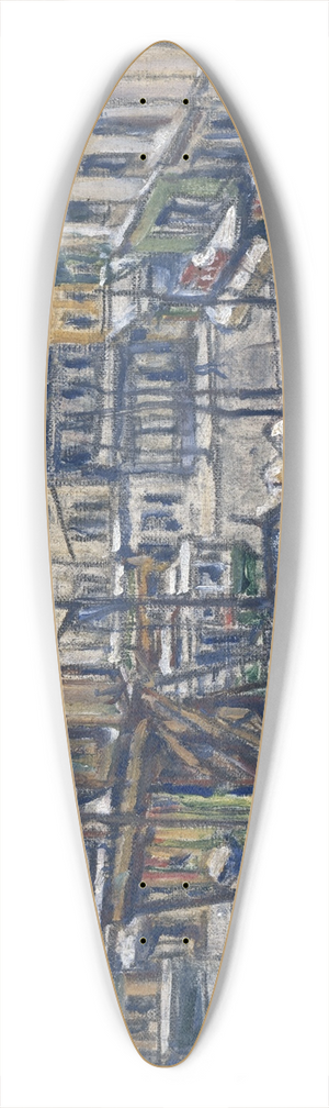 Germain David-Nillet - Travaux du mtropolitain,  langle de la rue du faubourg Saint-Antoine et de la rue de Reuilly. 39.3 inch art pintail longboard deck