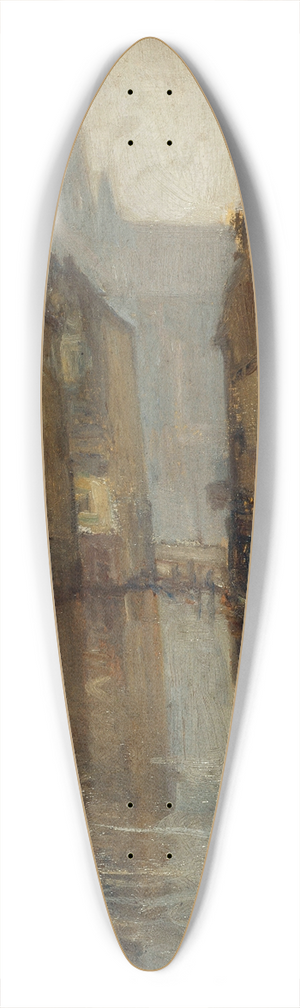 Germain Eugne Bonneton - La rue du Haut-Pav vers le quai de Montebello (inondations de 1910) 39.3 inch art pintail longboard deck