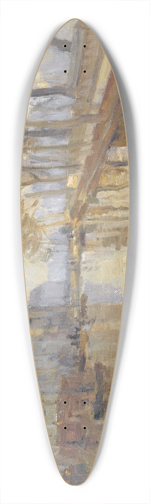 Germain Eugne Bonneton - Le quai Montebello (inondations de 1910) 39.3 inch art pintail longboard deck
