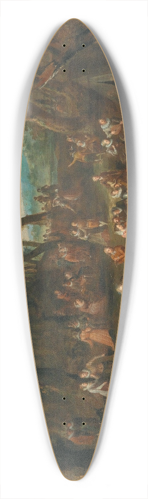 German School - Landscape with elegant figures 39.3 inch art pintail longboard deck