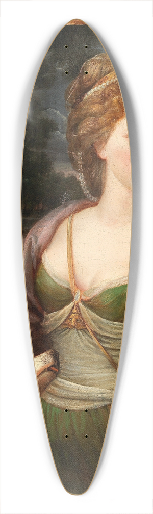 German School - Portrait of a lady as Diana 39.3 inch art pintail longboard deck