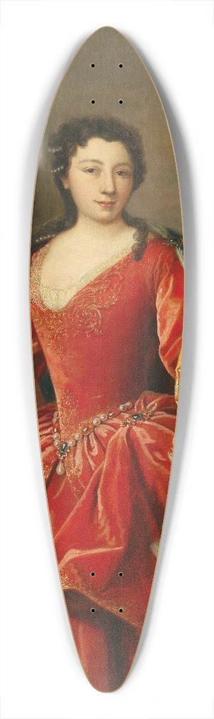 German School - Portrait Of A Noblewoman In An Ermine Cloak With A Dog 39.3 inch art pintail longboard deck
