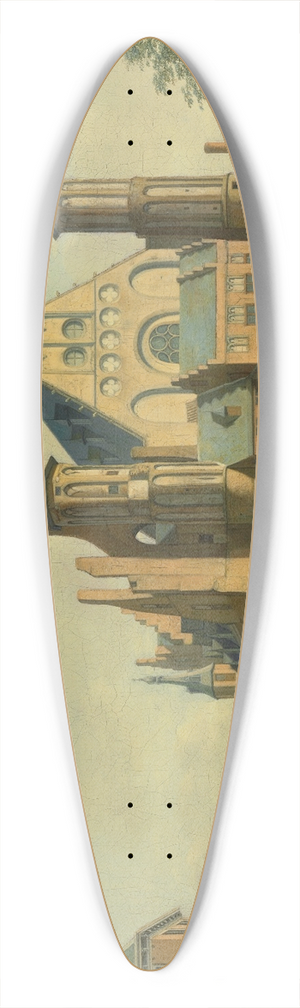 Gerrit Adriaensz. Berckheyde - The courtyard of the Binnenhof with the Ridderzaal, The Hague 39.3 inch art pintail longboard deck Gerrit Adriaensz. Berckheyde - The courtyard of the Binnenhof with the Ridderzaal, The Hague 39.3 inch art pintail longboard deck