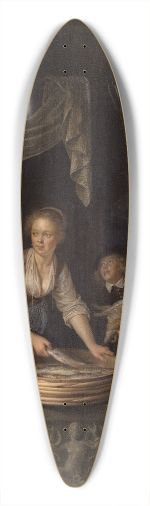 Gerrit Dou - Kitchen maid at the window 39.3 inch art pintail longboard deck