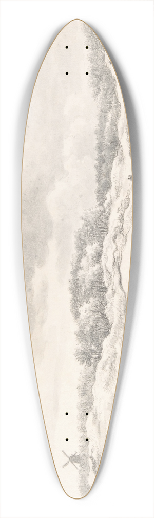 Gerrit Jan Michalis - Wooded Dune Landscape near Haarlem, with Windmill and a Pair of Figures 39.3 inch art pintail longboard deck