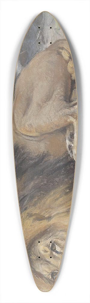 Geza Vastagh - Reclining lion 39.3 inch art pintail longboard deck Geza Vastagh - Reclining lion 39.3 inch art pintail longboard deck