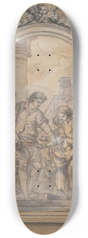Charles-Andr van Loo - St. Gregory Distributing His Worldly Goods to the Poor 8.25 inch art skate deck