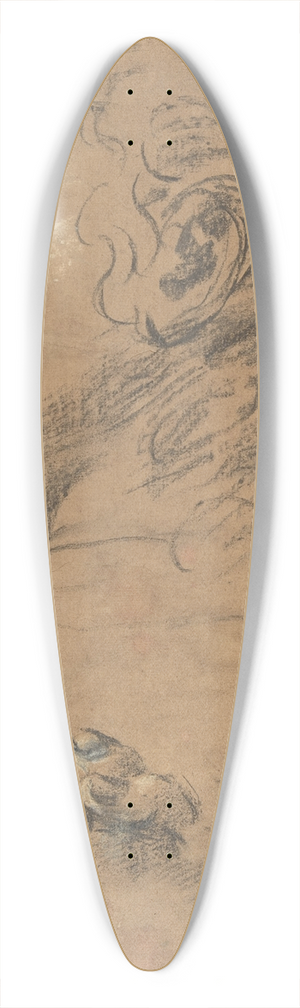 Giacomo Cavedone - Profile Head of a Youth Looking to Upper Left, and Study of Clasped Hands 39.3 inch art pintail longboard deck