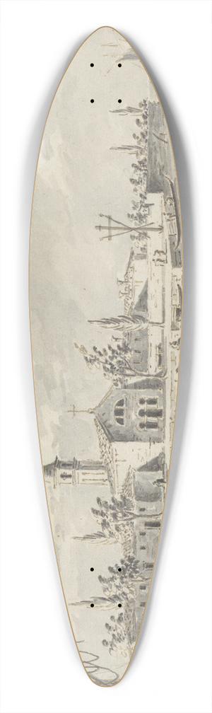 Giacomo Guardi - The Island of San Francesco del Deserto 39.3 inch art pintail longboard deck