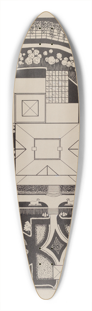 Gilbert Sackerman - Garden of Thomas Veitch 39.3 inch art pintail longboard deck