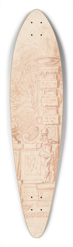 Gilles-Marie Oppenord - Study for a Garden Capriccio 39.3 inch art pintail longboard deck