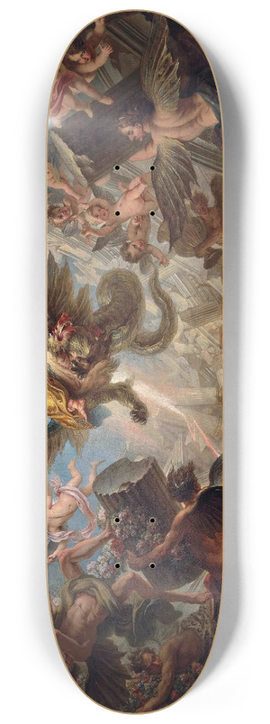 Charles-Antoine Coypel - The Destruction Of The Palace Of Armida 8.25 inch art skate deck