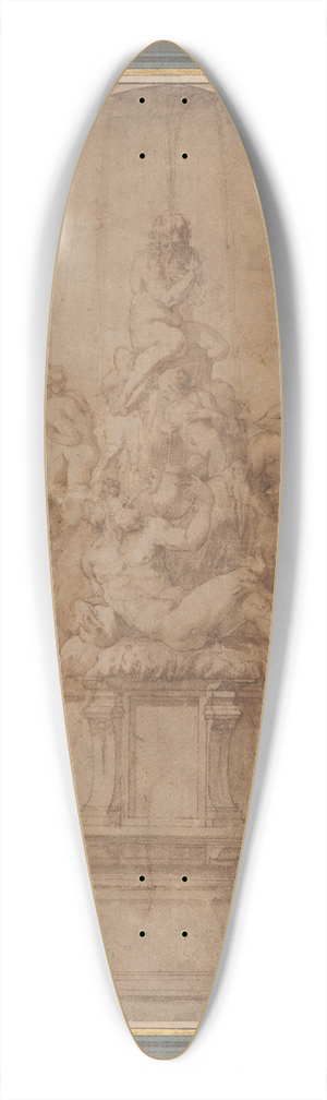 Giorgio Vasari - Design for a Fountain with River Gods and Nymphs 39.3 inch art pintail longboard deck