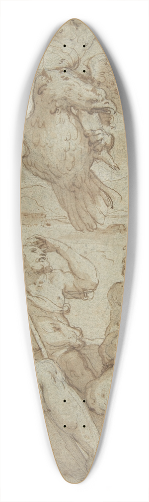 Giorgio Vasari - The Abduction of Ganymede 39.3 inch art pintail longboard deck